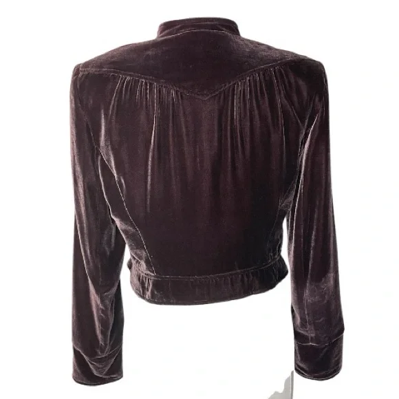 S & D Elegant Velvet Jacket in Rich Purple Sz L - Picture 2 of 4